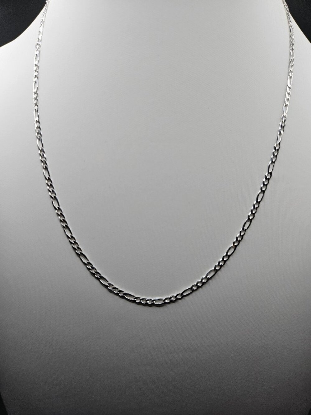 925 sterling silver figaro chain necklace 18" 2.7mm italian link 4.7g